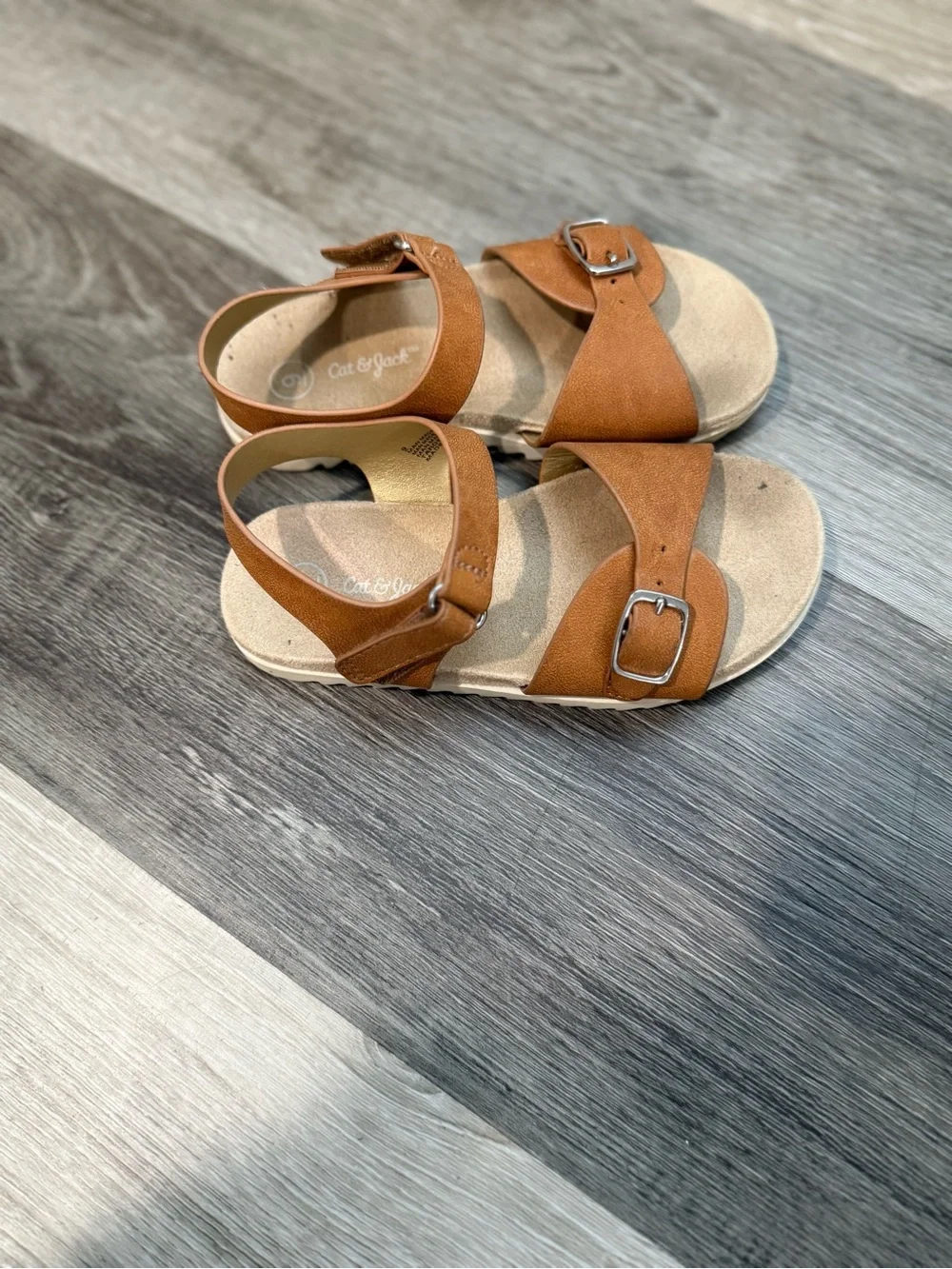 Cat & Jack Kids Tan Buckle Sandals - Comfortable Summer Shoes